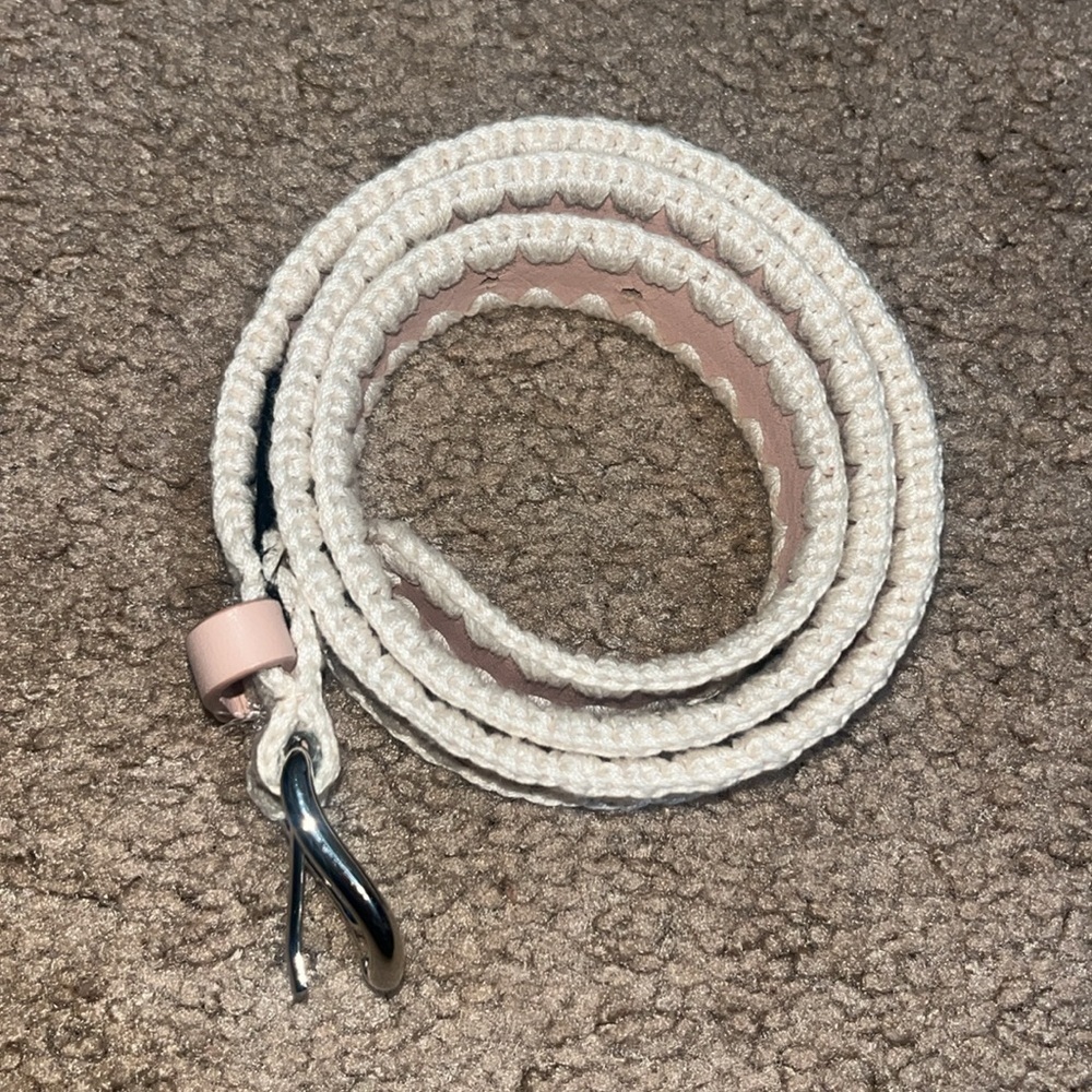 Rachel Comey Thin Crochet Estate Belt Leather Silver Blush XS‎ - Picture 6 of 11